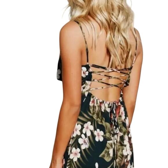 Chaser Floral Ruffle Front Tie Back Maxi Dress, Size Medium New with Tag - Picture 1 of 15